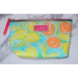 Lilly Pulitzer Citrus Print Makeup Bag Blue Yellow